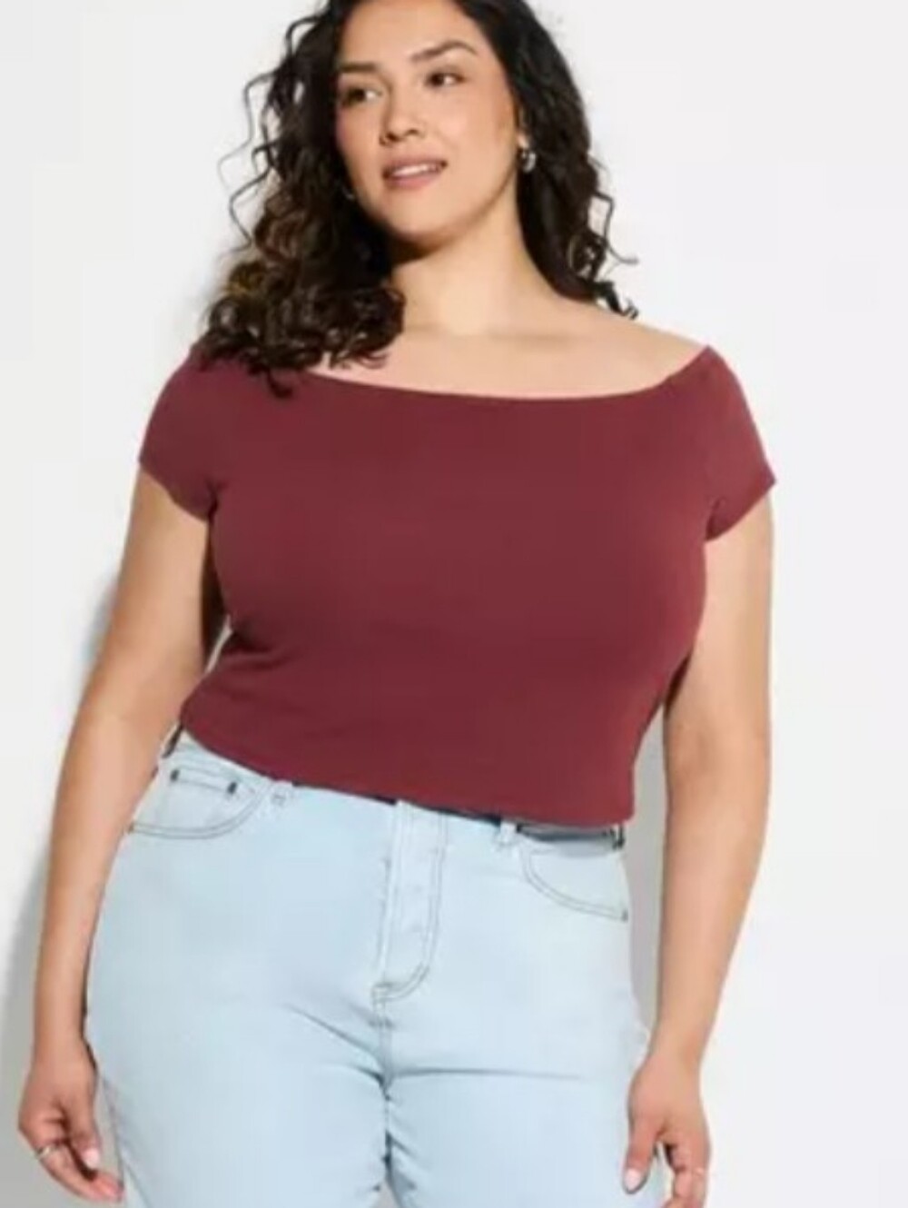 NWT Torrid Off Shoulder Top in Red Mahogany Size 2X